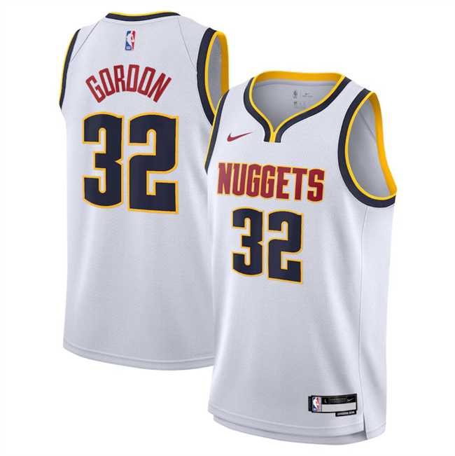 Mens Denver Nuggets #32 Aaron Gordon White 2024 Association Edition Stitched Jersey Dzhi->denver nuggets->NBA Jersey